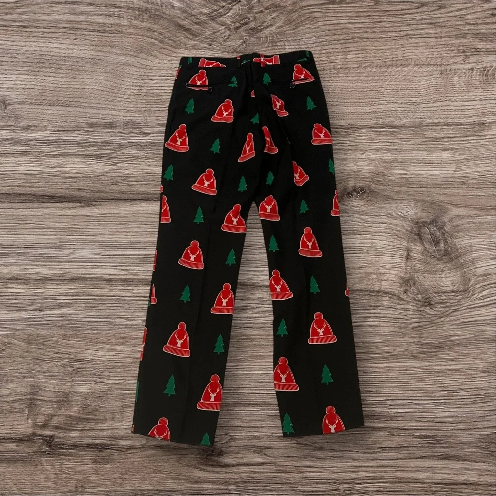 New Braveman Mens‎ 38S Classic Fit Christmas Plaid 3 Piece Suit Pants Tie 32x32